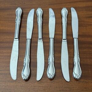 Oneida Homestead Dinner Knives Set 6 Simeon George Rogers Floral